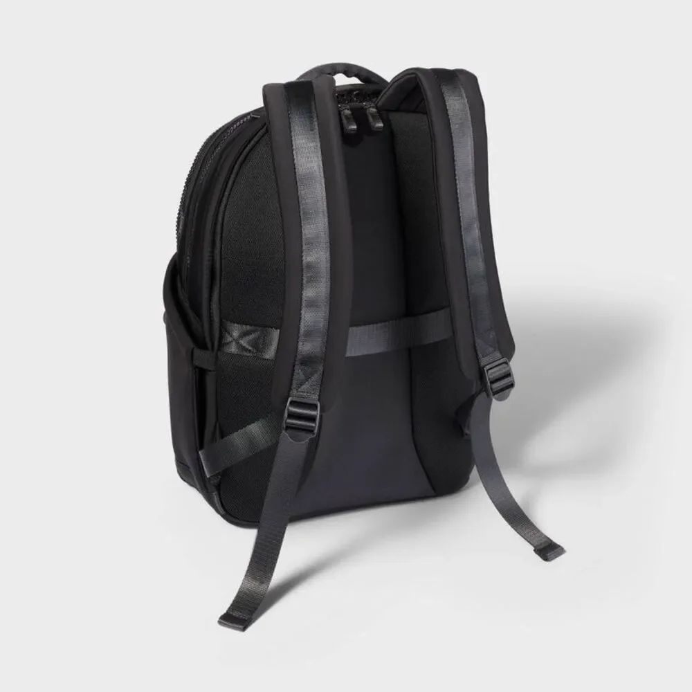 Open Box - All In Motion - Faux Neoprene 17" Backpack Black - All  Black - Picture 2 of 4